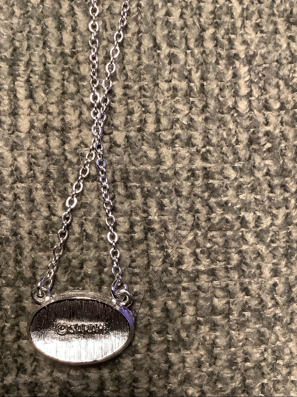 Sarah Coventry Silver-Tone Oval Pendant Necklace - Picture 5 of 8